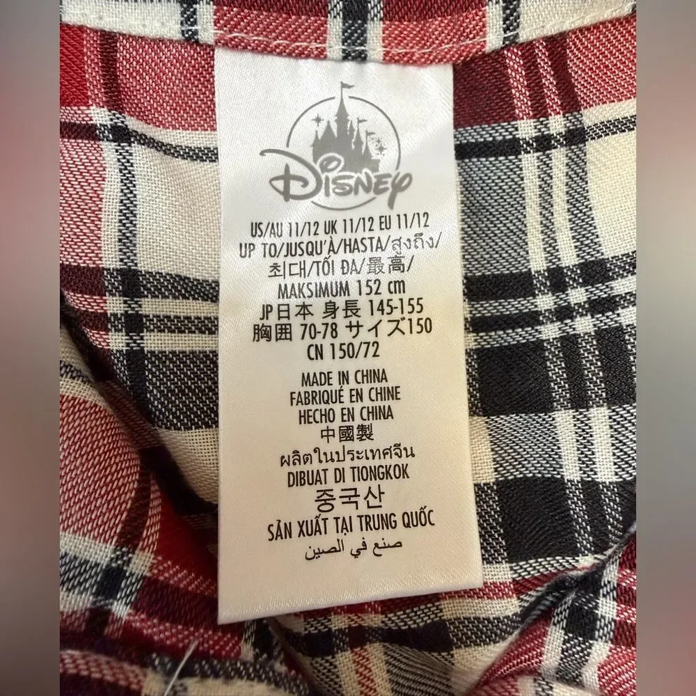 Girls Disney size 11/12 Mickey flannel red plaid nightgown - Picture 6 of 7